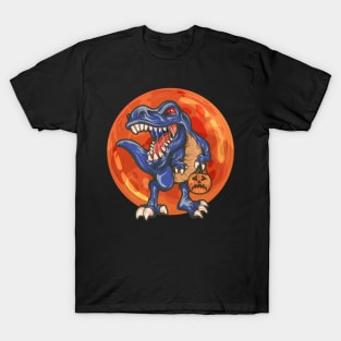 Halloween Dinosaur T Rex Trick or Treating T-Shirt